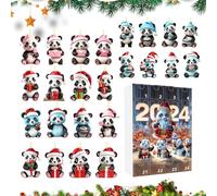 Count Down Calendars, 2D Acrylic 24 Days Countdown Calendar Panda Ornament, Ornament Festive Pendant for Activities Holiday Wall Window Party Tree Festival Gathering