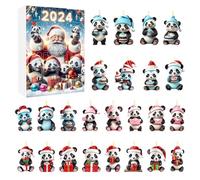 Count Down Calendars,2D Acrylic Panda Ornament Christmas 24 Days Countdown Calendar | Ornament Festive Pendant for Tree Festival Party Wall Holiday Window Activities Gathering