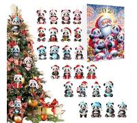 Count Down Calendars | 2D Acrylic Panda Ornament Christmas 24 Days Countdown Calendar | Ornament Festive Pendant for Activities Holiday Wall Window Party Tree Festival Gathering