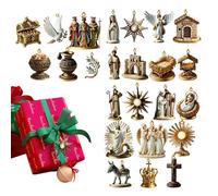 Count Down Calendars | 2D Joyful Acrylic Festive - 24 Days Nativity Scene Calendar,for Gathering Festival Holiday Party Activities Men Family Women Kids Adults