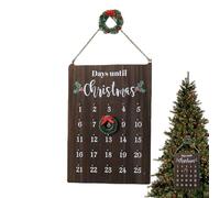 Count Down to Christmas Wall Sign, Wooden Countdown Calendar, Vintage Christmas Countdown Sign, Seasonal Wall Decor, Christmas Wall Decoration, 25 Days Countdown Sign for Bedroom, Study Room