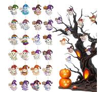 Count Down to Halloween - Acrylic 24 Pendant Calendar, Flat 2D Ghost Collectible Decorations, Holiday Ornaments, Cute Seasonal Figures | Countdown Calendar for Schoolbag Tote Bag Pencil Case