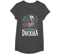 Count, Duckula Halloween Vampire Duck Costume Party T-Shirt, Girls, Dark Heather Grey, Large