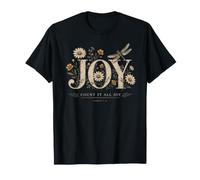 Count it All Joy James 1:2 Christian Floral Dragonfly Faith T-Shirt