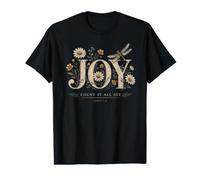 Count it All Joy James 1:2 Christian Floral Dragonfly Faith Value Graphic T-Shirt