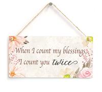 Count My Blessings Twice Sign, Friendship Decor