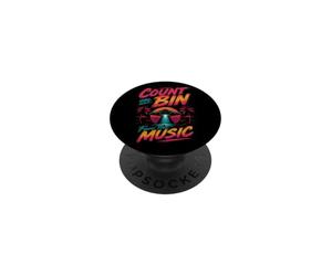 Count on Bin Face the Music Alien UFO Funny Sci-Fi Retro PopSockets Adhesive PopGrip