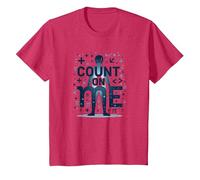 Count On Me: Math Enthusiast's Motivational Mantra T-Shirt, Kids, Red Heather, 6 Years