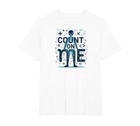 Count On Me: Math Enthusiast's Motivational Mantra T-Shirt, Men's Big and Tall, White, 6X Tall