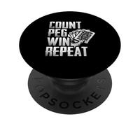Count Peg Win Repeat Retro Cribbage Strategy PopSockets Adhesive PopGrip
