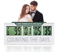 Countables Counting the Days Countdown Clock - Up to 999 Days LCD Digital Timer - Easy to Set & Read Reusable Count Down Timer for Retirement, Wedding, Christmas, Holiday,Baby Due Date,Birthday & More