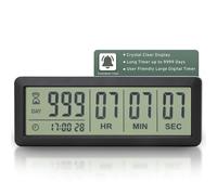 Countables Large LCD Digital Countdown Timer - Up to 999 Days Big Display Count Down Clock for Retirement, Wedding, Birthday, Holiday & All Events (Black)
