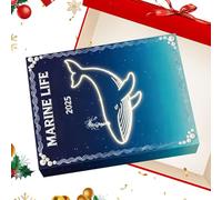 Countdown - 2D Flat Acrylic Sea Theme,Sea Animal for Christmas Tree 24 Days,for Walls Trees Lovers Friends Family Enthusiasts Holidays Season Home Party
