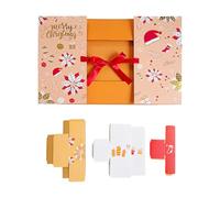 Countdown Box To Fill - 24 Day DIY Holiday Organizer, Elegant Storage Decoration, Gift Packaging Container | Winter Season Treat Holder, Adult Teen College Surprise Calendar, Festive Daily Accessory