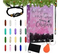 Countdown Calendar 24 Boxes - Countdown To Christmas Crystal,Stone Kit for Teen Kids Yoga Meditation Collection Holiday Learning Family