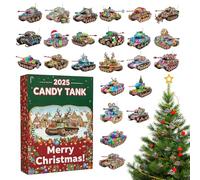 Countdown Calendar - 24 Day 2D Acrylic Candy Tank Ornament Set | Festive Holiday Countdown Decorations Perfect for Christmas, Halloween, Kids or Seasonal Celebrations, 10.63x9.06in
