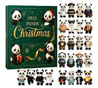 Countdown Calendar - 24-Day Cute Panda Christmas Calendar 2025 With 24 2d Flat Pandas Acrylic Pendants For Holiday Decor & Present For Kids Pandas Lovers For Vacation Holiday Classroom Office