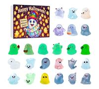 Countdown Calendar, 24-Day Miniature Ghost Figurine for Glow-in-The-Dark Feature, Collectible Sculpture for Tabletop, Mantel with Shelf Decoration, 10.24x7.09x1.18 inches