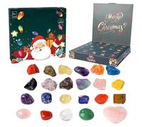 Countdown Calendar - 24 Days Advent Decoration for Home | Natural Stones Christmas Countdown Calendar - For Teenagers Girls Children Adults Meditation Yoga Living Room Bedroom