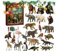 Countdown Calendar,24 Days Christmas Holiday Countdown - 2D Flat Acrylic Animal Collectible Pendant for Teens Kids Adults School Classroom Home Party Daily Family Activity