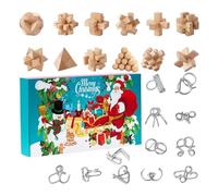 Countdown Calendar, 24 Days Christmas Holiday Countdown, Puzzle Toy Surprise Cube Set, Brain Teaser Stocking Stuffers, Ideal for Celebration, Family Party, Vacation Fun