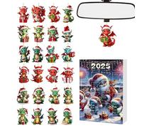 Countdown Calendar - 24 Days Christmas Holidays Dinosaur Countdown | 2D Flat Acrylic Ornaments for Adults Children Daily Family Activity Classroom School Holiday Home and Party