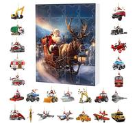 Countdown Calendar | 24 Days December Calendar Countdown | Christmas Tree Decoration Santa Transport Theme Vehicle Pendant | For Tree Home Holiday Predecoration Front Door