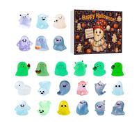 Countdown Calendar,24 Days Halloween Advent Ghost Toys - Decorative Figurines for Trees Wreaths Table Shelf Bedroom Living Room Window Office Party Holiday Kids