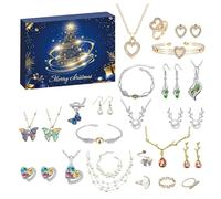 Countdown Calendar - 24 Days Necklaces | 2025 Christmas Alloy Cartoon Charm | for Women Girls Girlfriend Daughter Sisters Winter Daily Celebration Holiday Birthday Party