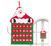 Countdown Calendar - 24 Pockets Red, 40 x 30 cm Fabric Wall Hanging Decoration Felt Christmas Holiday Crafts for Party Family Fun Indoor Decoration Home Christmas Festive Use