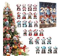 Countdown Calendar | 2D Acrylic 24 Days Countdown Calendar Panda Pendant - Festive Jewellery for Tree Festival Party Wall Window Decoration Gift Assembly
