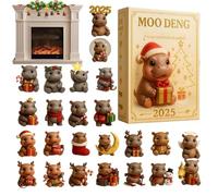 Countdown Calendar | 2D Acrylic Hippo Theme,24 Days December Calendar Countdown - for Kids Boys New Year Fans Holiday Collection