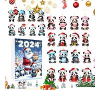 Countdown Calendar, 2D Acrylic Panda Ornament Holiday-Themed 24 Days, Ornament Festive Pendant for Activities Holiday Wall Window Party Tree Festival Gathering