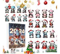 Countdown Calendar | 2D Acrylic Panda Pendant Christmas Time 24 Days Advent Calendar - Festive Pendant for Activities Window Decoration Wall Decoration Party Christmas Tree Festival Gathering