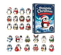 Countdown Calendar 2D Flat 24 Days Festive Holiday Ornament | Holiday Countdown Calendar with Penguins Decor for Home Bedroom Office Party Tree Dorm Living Room