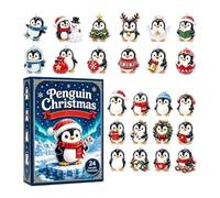 Countdown Calendar 2D Flat 24 Days Festive Holiday Ornament | Holiday Countdown Calendar with Penguins Decor for Home Party Dorm Bedroom Living Room Family Kids
