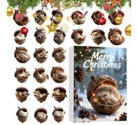 Countdown Calendar - 2D Flat Animal Acorn Pendant Home Decor,Christmas Pine Cone Animal Decoration,for Kids Adults Door Kitchen Holiday Birthday Party Fireplace Car Backpack Bag