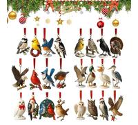 Countdown Calendar | 2D Pendant 24 Days Advent | 2025 Blue Birds Christmas Calendar Decorations | For Home Office Bedroom Kitchen Birthday Party