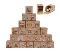 Countdown Calendar Boxes - 24 Day Christmas Calendar, DIY Empty with Numbered Drawers | Reusable Boxes for Christmas, Birthdays, Va