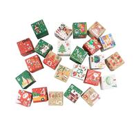 Countdown Calendar Boxes for Christmas, Advent Decoration for Winter Parties - 24 Empty Boxes to Fill, for Cookies Chocolate Candy Treats