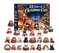 Countdown Calendar Christmas 2026 2D Flat Acrylic Daily Ho Kitten Ornaments | Chrismas Countown Cat Ornaents For Adults Kid Home Living Room Bedroom Festive Cat Countdwn Calndar: The Chris Fireplace