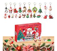 Countdown Calendar, Christmas Countdown Box, Cute Cartoon Keychain, 24 Pieces Holiday Collection Cartoon Keychains, Cute & Collectible Designs, 37.6x22.7x3.2cm For Decorating Your Spaces