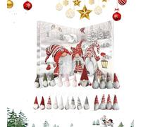 Countdown Calendar Christmas Gnome - Festive Ornaments for Kids and Adults | 24-day Holiday Countdown Calendar for Centerpiece Desktop Mantel Fireplace Christmas Tree Decor, Adults Kids Favors