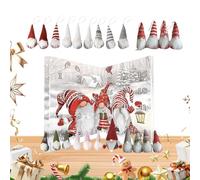 Countdown Calendar Christmas Gnome, Festive Ornaments for Kids and Adults, 24-day Holiday Countdown Calendar for Centerpiece Desktop Mantel Fireplace Christmas Tree Decor, Adults Kids Favors