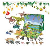Countdown Calendar Dinosaur - Mini Toy Dinosaur with Interactive Accessories | 24-Day Countdown Calendar Christmas Stocking Stuffers for Girls Boys Home TV Cabinet Mantel Decor