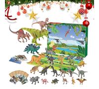 Countdown Calendar Dinosaur - Toy Dinosaur with Interactive Accessories for Children,24-day Christmas Countdown Calendar, Stocking Stuffers Party Favors for Girls Boys Kids TV Cabinet Mantel Desktop B