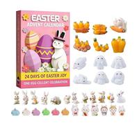 Countdown Calendar Easter - Adorable Reusable, Keepsake Animal Bunny Ornaments, Spring Holiday, Counting Display | Cheerful Desk Shelf Living Room Decoration For Family Friends Teens Kids Festive