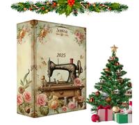 Countdown Calendar, Flat 2D Acrylic Pendant, Sewing Machine, 24 Days Countdown to Christmas, for Home, Living Room, Apartment, School, Party, Winter Party, Daily Activity, Family Reunion