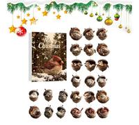 Countdown Calendar for Advent Animal | Acrylic Flat Reusable | Ornaments for Advent Calendar Acorn Animals | For Adults Teens Friends Tree Window Wall Door Fireplace