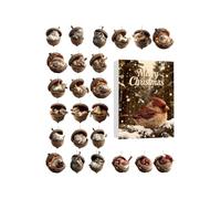 Countdown Calendar for Advent Animal - Winter Holidays 2D Flat Design - Acorn Decorations for Tree Window Wall Door Family Adults